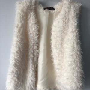 White Furry vest